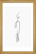 JUNIQE - Poster met houten lijst Ether -13x18 /Grijs & Ivoor