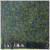 JUNIQE - Poster met kunststof lijst Klimt - Park -30x30 /Blauw & Groen