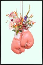 JUNIQE - Poster in kunststof lijst Flower Power -30x45 /Kleurrijk