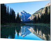 Wandpaneel Natuurlijk landschap Alaska  | 100 x 70  CM | Zilver frame | Wandgeschroefd (19 mm)