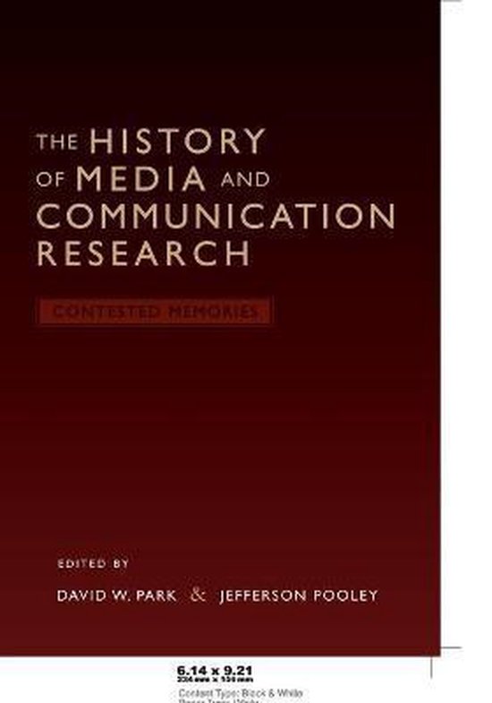 The History of Media and Communication Research - cover