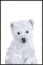 JUNIQE - Poster in kunststof lijst Kleine ijsbeer illustratie -30x45