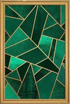 JUNIQE - Poster met houten lijst Smaragd en koper -40x60 /Kleurrijk