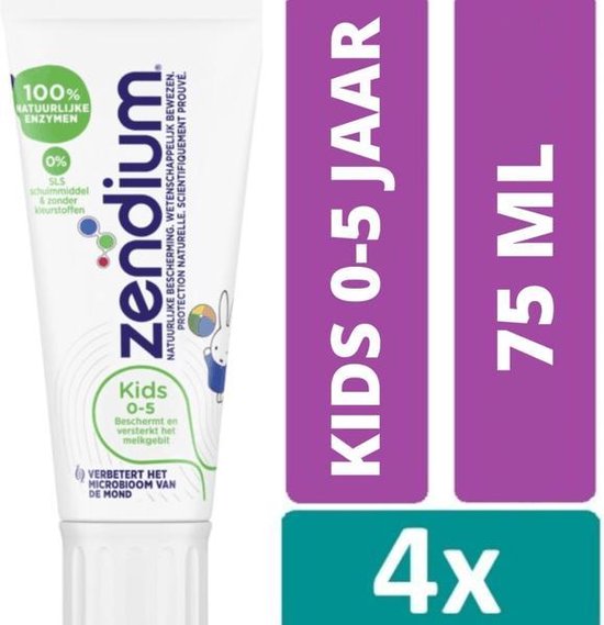 Zendium Tandpasta Kids 0-5 jaar 4 x 75 ml Voordeelbundel | bol.com
