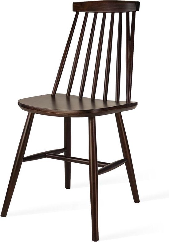 Fameg Filou Eetkamerstoel Walnoot - Houten Spijlenstoel - Zonder Armleuning - Scandinavisch