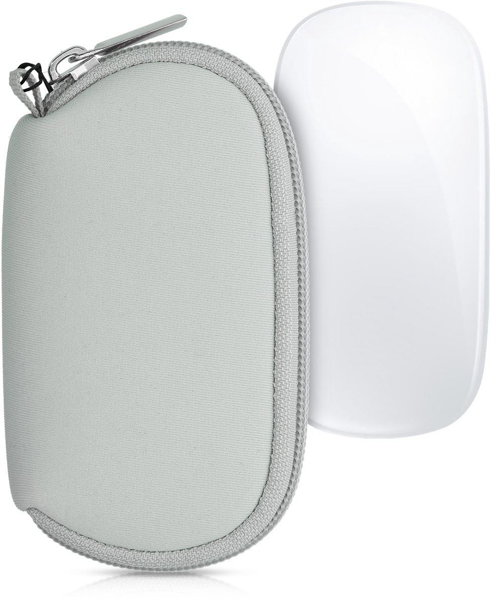 kwmobile Hoes voor Apple Magic Mouse 1 / 2 - Hoesje voor muis - Beschermhoes van Neopreen in lichtgrijs
