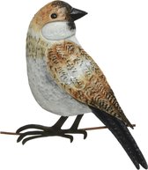 Decoratie vogel/muurvogel Mus voor in de tuin 38 cm - Tuindecoratie dierenbeeldjes - Tuinvogels/muurvogels