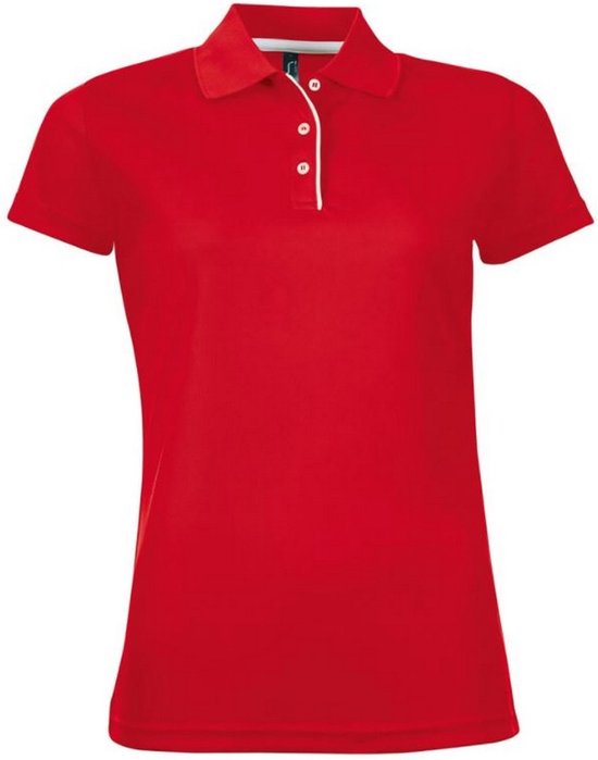 SOLS Dames/dames Performer korte mouw Pique Polo Shirt (Rood)