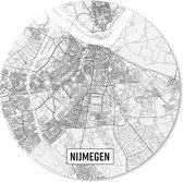 Muismat Top 50 Nederland vierkante- Stadskaart Nijmegen Muismat rond - 20x20 cm - Muismat met foto