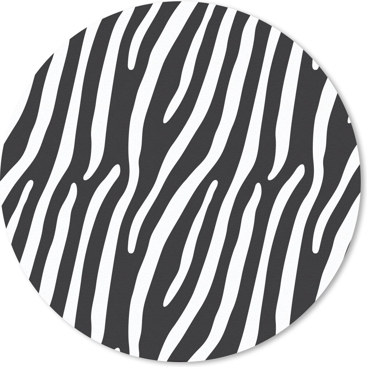 Muismat Dierenprints - Dierenprint met zebra Muismat rond - 20x20 cm - Muismat met foto
