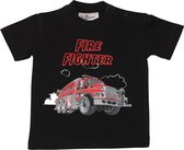 Fun2Wear - Shortama Fire Fighter - Zwart - Maat 116 -