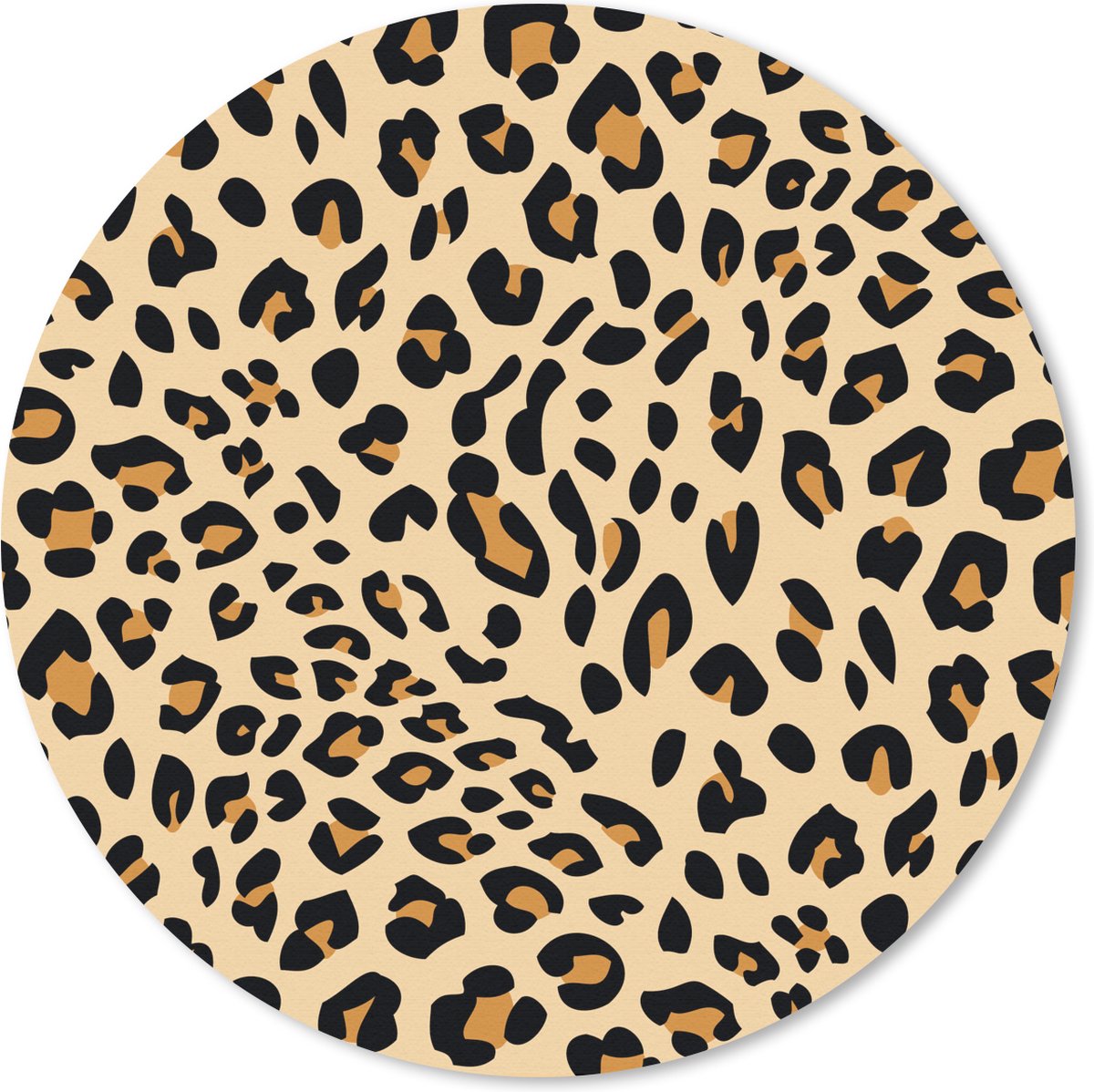 Muismat Dierenprints - Dierenprint luipaard Muismat rond - 20x20 cm - Muismat met foto