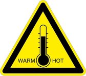 Waarschuwingsbord hoge temperaturen warm/hot - kunststof 400 mm