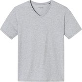SCHIESSER Mix+Relax T-shirt - korte mouw V-hals - lichtgrijs melange - Maat: XXL