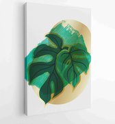 Botanical and gold abstract wall arts vector collection 2 - Moderne schilderijen – Vertical – 1894764850 - 50*40 Vertical