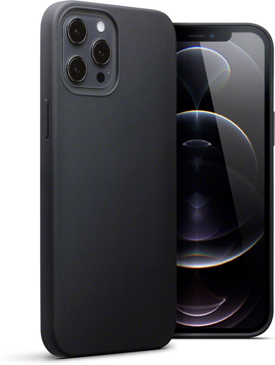 Qubits - Softcase hoes - Geschikt voor iPhone 12 Pro Max - Zwart