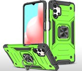 Samsung Galaxy A32 5G Hoesje - Mobigear - Armor Ring Serie - Hard Kunststof Backcover - Groen - Hoesje Geschikt Voor Samsung Galaxy A32 5G