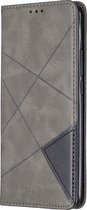 Xiaomi Redmi 9 Hoesje - Mobigear - Rhombus Slim Serie - Kunstlederen Bookcase - Grijs - Hoesje Geschikt Voor Xiaomi Redmi 9