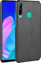 Huawei P40 Lite E Hoesje - Mobigear - Croco Serie - Hard Kunststof Backcover - Zwart - Hoesje Geschikt Voor Huawei P40 Lite E