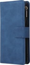 Mobigear Zipper Bookcase Hoesje - Geschikt voor OnePlus 8 - Gsm case - Blauw