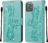 Apple iPhone 11 Pro Hoesje - Mobigear - Cat and Dog Serie - Kunstlederen Bookcase - Turquoise - Hoesje Geschikt Voor Apple iPhone 11 Pro