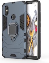 Xiaomi Mi 8 SE Hoesje - Mobigear - Armor Ring Serie - Hard Kunststof Backcover - Marineblauw - Hoesje Geschikt Voor Xiaomi Mi 8 SE