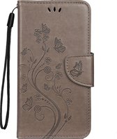 Mobigear Butterfly Telefoonhoesje geschikt voor Apple iPhone 11 Pro Hoesje Bookcase Portemonnee - Grijs