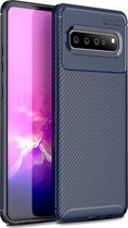 LG V60 ThinQ Hoesje - Mobigear - Racing Serie - TPU Backcover - Blauw - Hoesje Geschikt Voor LG V60 ThinQ