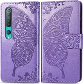 Xiaomi Mi 10 Pro Hoesje - Mobigear - Butterfly Serie - Kunstlederen Bookcase - Paars - Hoesje Geschikt Voor Xiaomi Mi 10 Pro