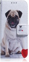 Samsung Galaxy A51 Hoesje - Mobigear - Design Serie - Kunstlederen Bookcase - Dog - Hoesje Geschikt Voor Samsung Galaxy A51