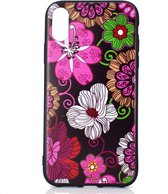 Apple iPhone XS Max Hoesje - Mobigear - Design Serie - TPU Backcover - Flowers - Hoesje Geschikt Voor Apple iPhone XS Max