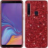 Samsung Galaxy A9 (2018) Hoesje - Mobigear - Glitter Serie - Hard Kunststof Backcover - Rood - Hoesje Geschikt Voor Samsung Galaxy A9 (2018)