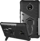 Mobigear Grip Stand Hardcase Hoesje - Geschikt voor Motorola Moto E4 Plus - Zwart