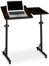 Bol.com laptoptafel XL - verstelbaar - 110 x 80 x 50 cm - met remmen - laptopstandaard - zwart aanbieding
