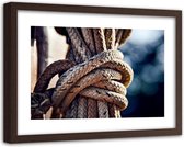 Foto in frame , Knoop in een Touw , 120x80cm , Multikleur , Premium print