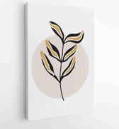 Botanical and gold abstract wall arts vector collection. 4 - Moderne schilderijen – Vertical – 1876883185 - 80*60 Vertical