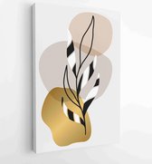 Botanical and gold abstract wall arts vector collection. 2 - Moderne schilderijen – Vertical – 1880158294 - 40-30 Vertical