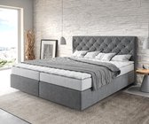 Boxspringbed Dream-Great microvezel antraciet 180x200 met matras en topper