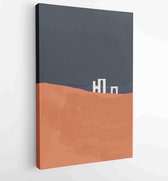 Mountain and landscape wall arts collection. Abstract art with land, desert, home, way, sun, sky. 4 - Moderne schilderijen – Vertical – 1870292338 - 115*75 Vertical