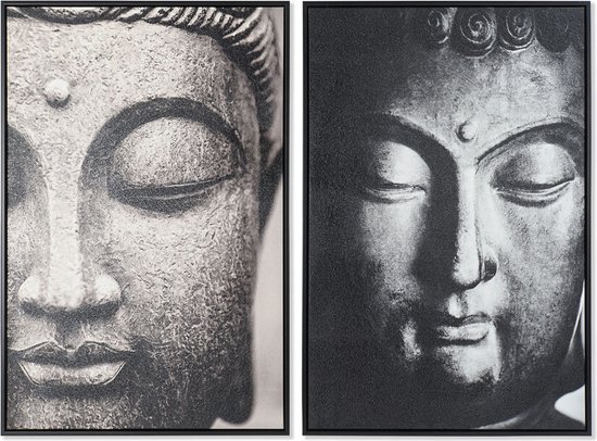 Schilderij DKD Home Decor 62,5 x 4,5 x 93 cm Boeddha Orientaals (2 Stuks)