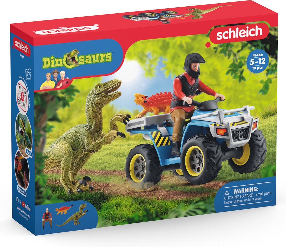 schleich® Figurine voiture tout-terrain avec avant-poste dinosaure