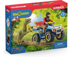 foto van schleich DINOSAURUS Speelfigurenset - Vlucht op de quad voor Velociraptor - Kinderspeelgoed - 4 tot 10 jaar - 5 Onderdelen - 41466