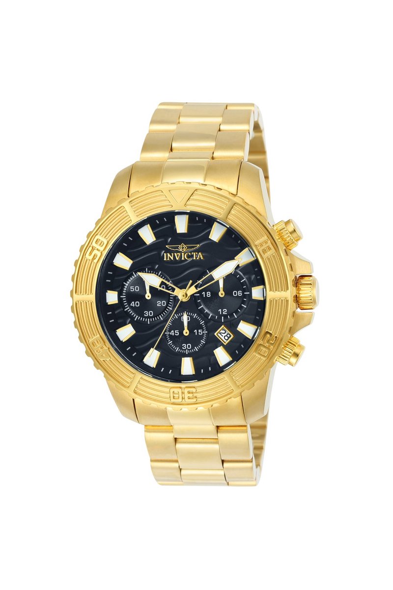 Invicta Pro Diver 24000 Heren Horloge - Waterdicht - Analoog - Quartz Uurwerk - Roestvrij Staal met zwarte Wijzerplaat - 45mm
