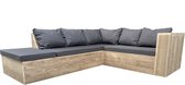 Wood4you - Loungeset 7 steigerhout - incl kussens (GL-vorm) - 200cm - 220cm