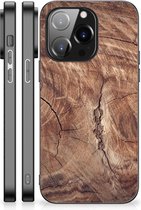 Telefoon Hoesje iPhone 14 Pro Backcover Soft Siliconen Hoesje met Zwarte rand Boomstam