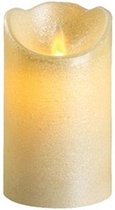LED kaars/stompkaars parel wit 12 cm flakkerend - Kerst diner tafeldecoratie - Home deco kaarsen