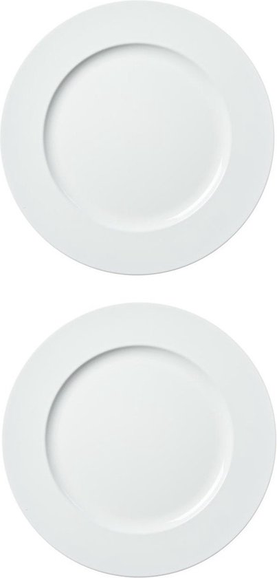 2x assiettes plates / sous assiettes blanc 33 cm | bol