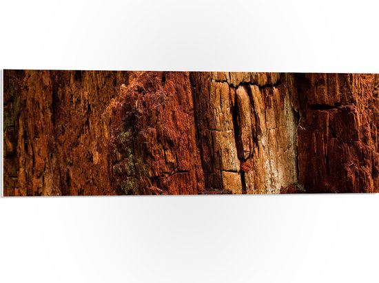 WallClassics - PVC Schuimplaat - Bruine Rostwand - 90x30 cm Foto op PVC Schuimplaat (Met Ophangsysteem)