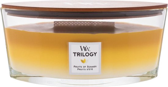 Bougie parfumée Woodwick Heartwick Flame Ellipse Trilogy - Fruits d'été