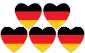 5x stuks hangdecoratie hart Duitsland 28 cm - Duitse vlag EK/WK landen versiering.